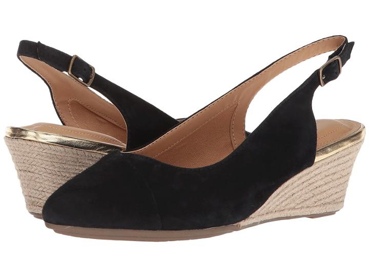 Me Too Sofia (black Kid Suede) Women's Wedge Shoes