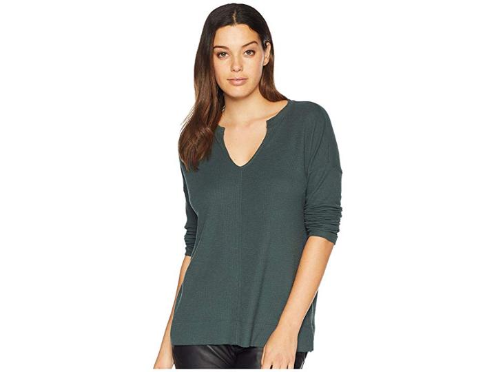 Lilla P Long Sleeve Split-neck (spruce) Women's Clothing