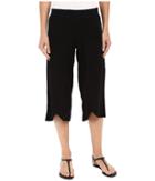 Mod-o-doc Linen Rayon Crossover Culottes (black) Women's Casual Pants