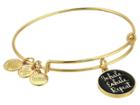 Alex And Ani Words Are Powerful Inhale Exhale Repeat Bangle (shiny Gold) Bracelet