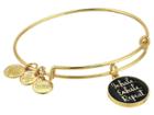 Alex And Ani Words Are Powerful Inhale Exhale Repeat Bangle (shiny Gold) Bracelet