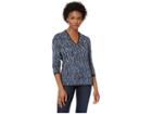 Nic+zoe Petite Heavenly Split Top (blue Opal) Women's Clothing