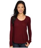 Lucky Brand Lace Mixed Thermal Top (wild Current) Women's Clothing