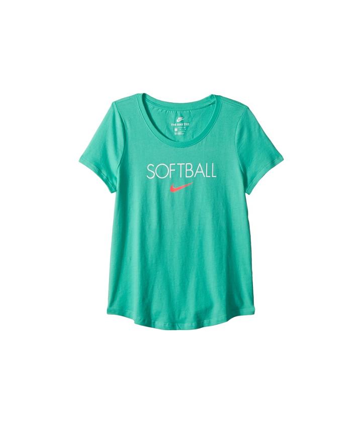 Nike Kids Nsw Multi Sport Tee (little Kids/big Kids) (light Menta/white) Girl's T Shirt
