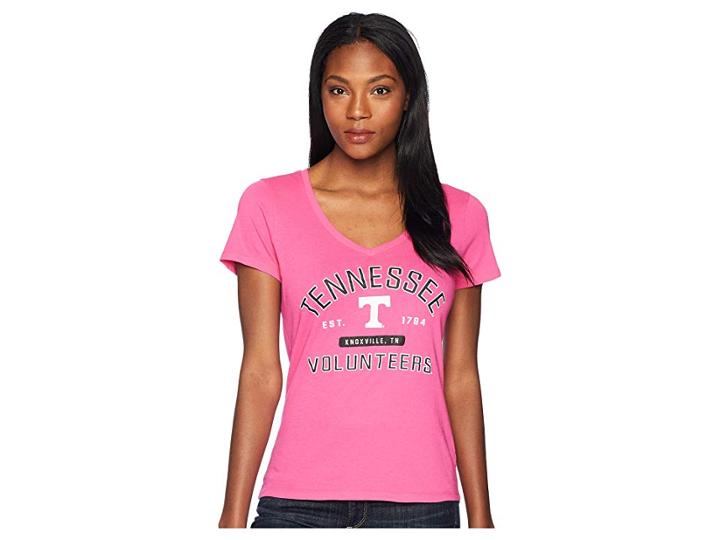 Champion College Tennessee Volunteers University V-neck Tee (wow Pink) Girl's T Shirt