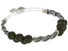 Alex And Ani Spirit Spiral Bangle (forest/rafaelian Silver) Bracelet