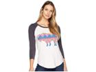 Wrangler Long Sleeve Baseball Tee Shirt Print (navy/white) Women's Clothing