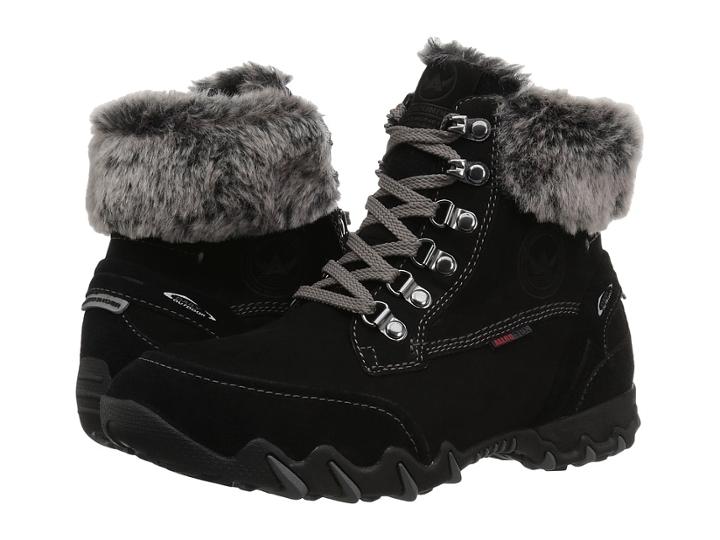 Allrounder By Mephisto Nabuka Tex (black Suede/g Nubuck) Women's Lace-up Boots