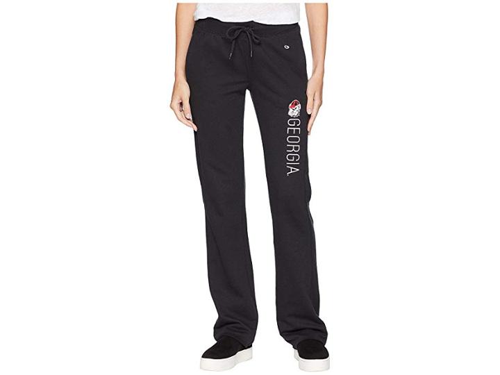 Champion College Georgia Bulldogs University Fleece Open Bottom Pants (black) Women's Casual Pants