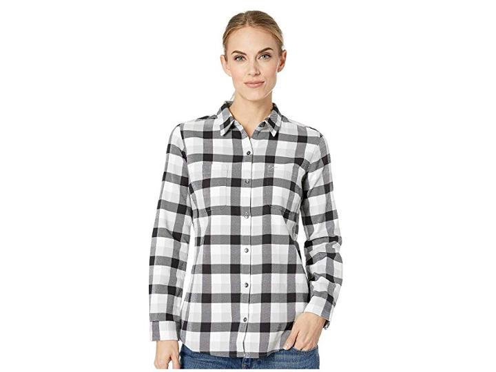Royal Robbins Lieback Flannel Long Sleeve (jet Black) Women's Long Sleeve Button Up