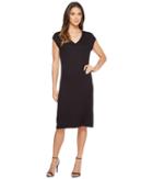 Ivanka Trump Short Sleeve Knit Dress (black) Women's Dress
