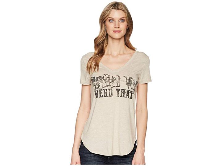 Wrangler Western Fashion Knit Shirt (oatmeal) Women's Clothing