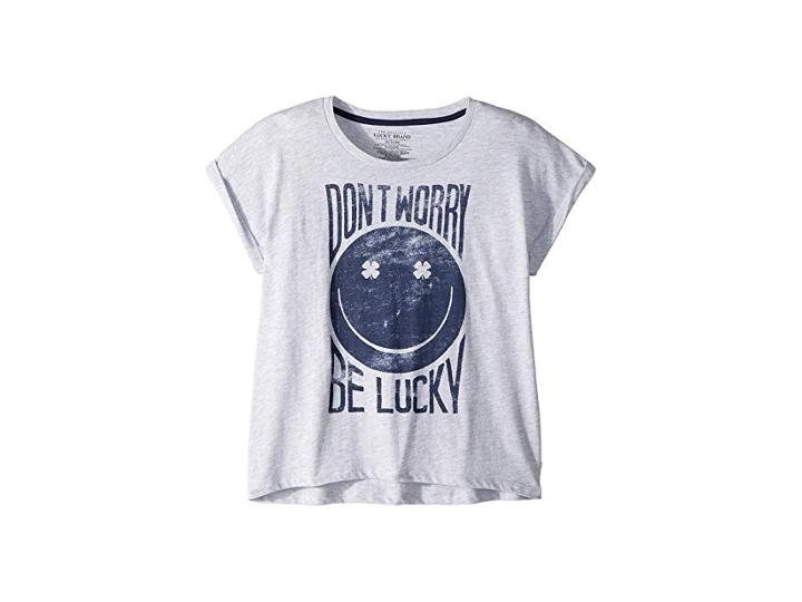 Lucky Brand Kids Carmela Tee (big Kids) (greystone Heather) Girl's T Shirt