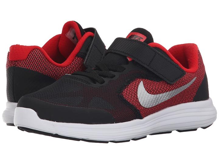 Nike Kids Revolution 3 (little Kid) (university Red/black/white/metallic Silver) Boys Shoes