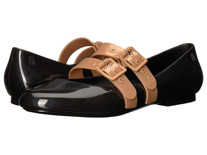 + Melissa Luxury Shoes X Vivienne Westwood Anglomania Doll Flat (black/beige) Women's Shoes