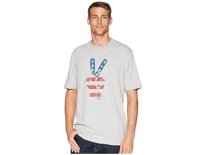 True Grit Vintage Screen Print Peace Tee (heather Grey) Men's T Shirt
