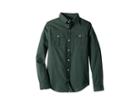 Janie And Jack Brushed Twill Button Up Shirt (toddler/little Kids/big Kids) (green) Boy's Clothing
