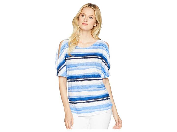 Tommy Bahama Hazy Horizons Cold Shoulder Top (ocean Deep) Women's Clothing