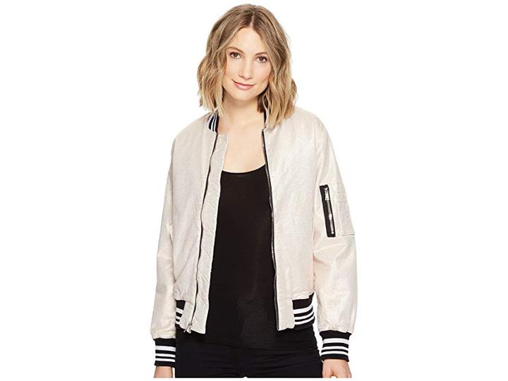 Hudson Jeans Gene Puffy Bomber In Metallic Sunset (metallic Sunset) Women's Coat