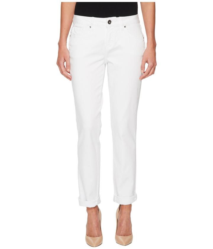 Jag Jeans Carter Cuffed Girlfriend Jeans In Freedom Knit Denim (white) Women's Jeans