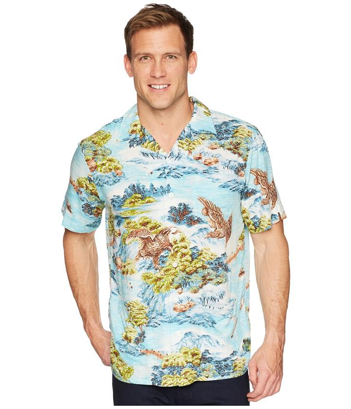 Polo Ralph Lauren Classic Fit Printed Camp Shirt (landscape Hawaiian) Men's Clothing