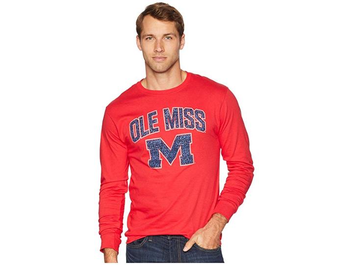 Champion College Ole Miss Rebels Long Sleeve Jersey Tee (scarlet) Men's T Shirt
