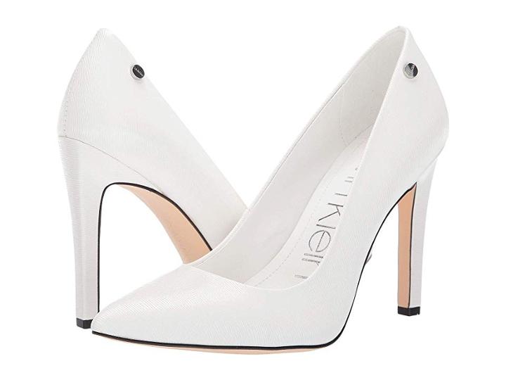 Calvin Klein Brady (white Liquid Patent Smooth) High Heels