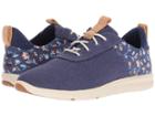 Toms Cabrillo (deep Cobalt Vintage Flower/heritage Canvas) Women's Lace Up Casual Shoes