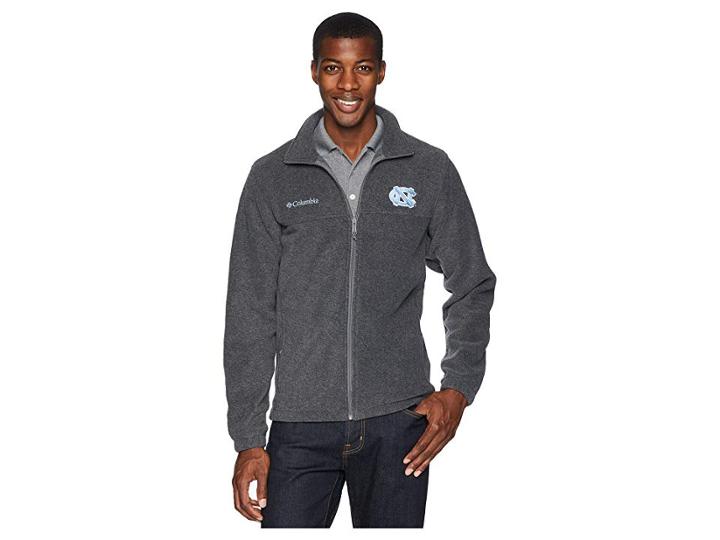 Columbia Collegiate Flankertm Ii Full Zip Fleece (north Carolina/charcoal Heather) Men's Fleece