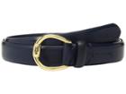Lauren Ralph Lauren 1 Bennington Equestrian Belt On Smooth Strap (navy) Women's Belts