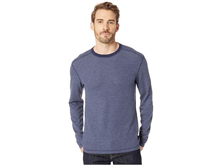 Agave Denim Osler Long Sleeve Crew Neck (peacoat) Men's Clothing