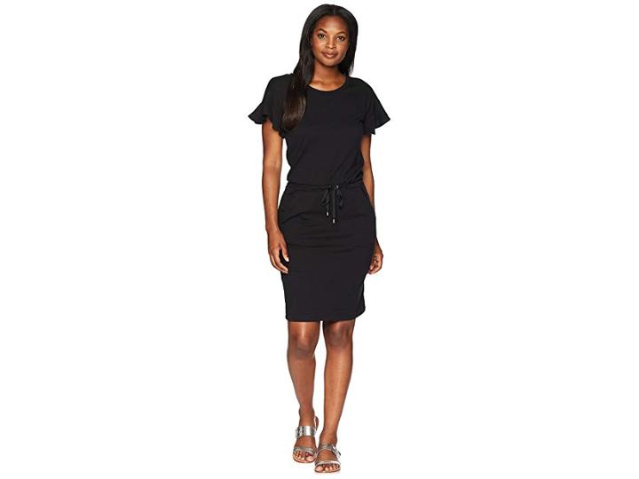 Lauren Ralph Lauren French Terry Flounce Dress (polo Black) Women's Dress