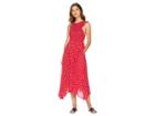 Free People Chambray Butterflies Midi Dress (red Combo) Women's Dress