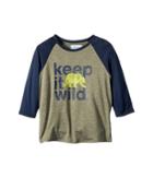 Columbia Kids Outdoor Elements 3/4 Sleeve Shirt (little Kids/big Kids) (cypress Heather/collegiate Navy) Boy's T Shirt