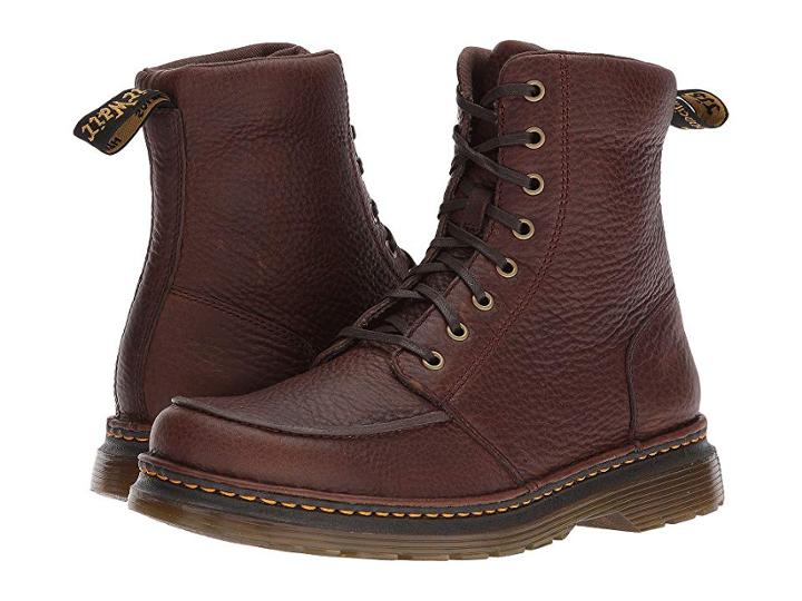 Dr. Martens Lombardo 8-eye Boot (dark Brown Grizzly) Men's Lace Up Casual Shoes