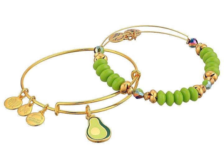 Alex And Ani Color Infusion You Guac My World Bracelet Set Of 2 (shiny Gold) Bracelet