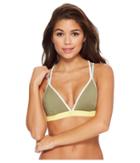 Vince Camuto Sun Block Solids Contrast Binding Reversible Bikini Top (avocado) Women's Swimwear