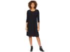 Nine West 3/4 Sleeve Shift Sweater Dress W/ Pearl Details (black) Women's Dress
