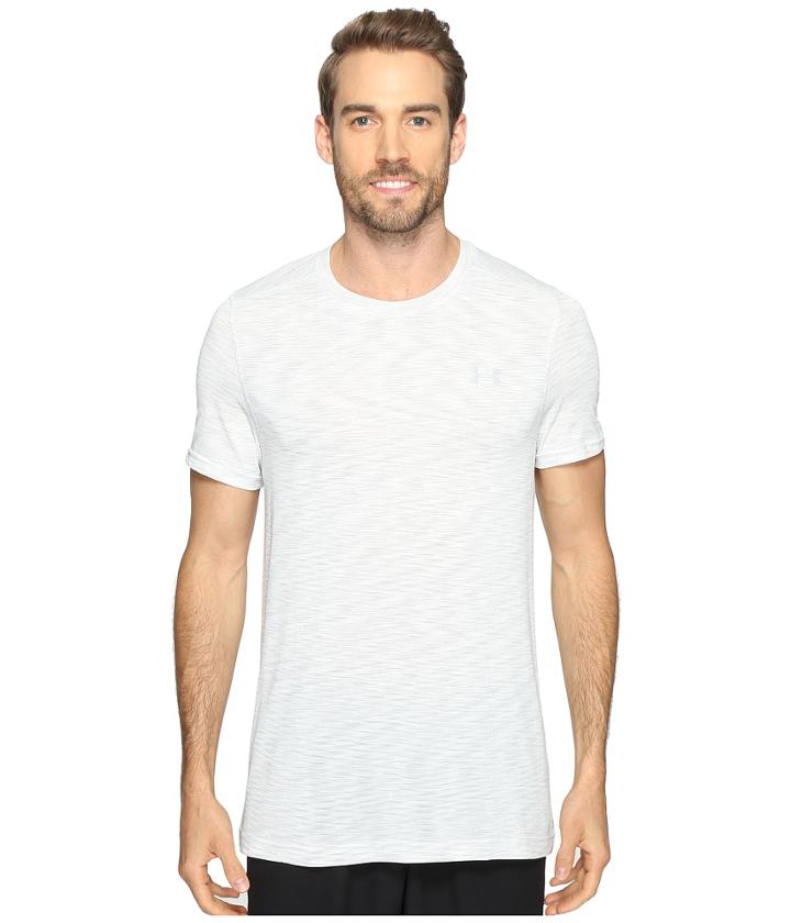 Under Armour Ua Threadborne Knit Short Sleeve (white) Men's Clothing