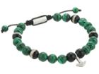 Steve Madden Malachite Bead With Anchor Charm Bracelet (green) Bracelet