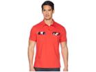 Versace Jeans Double Pocket Polo With Back Stripe (red) Men's Clothing