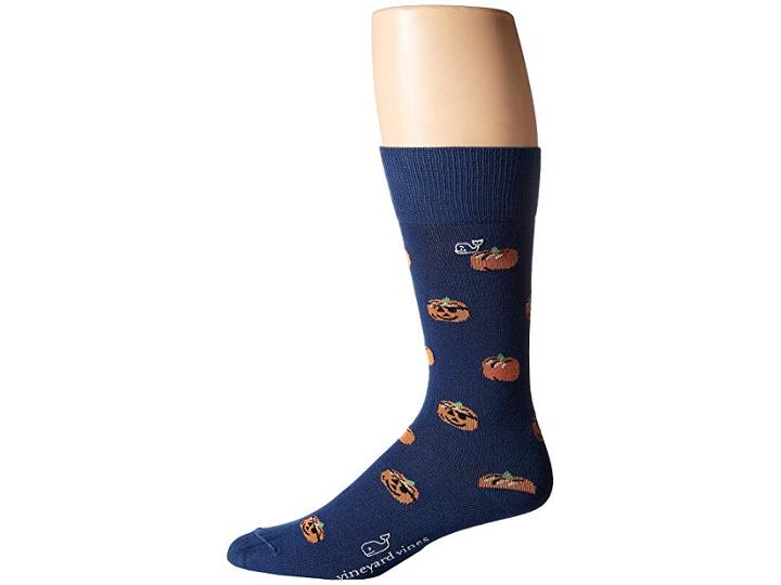 Vineyard Vines Pumpkin Patch Socks (vineyard Navy) Men's Crew Cut Socks Shoes