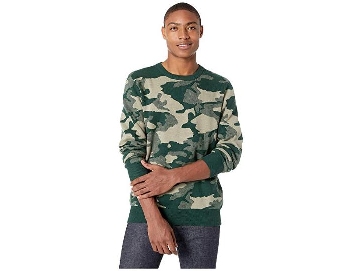 Wesc Anwar Camo Knit Sweater (peaks Woodland) Men's Clothing