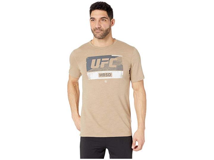 Reebok Ufc Fight Week Tee (sand Beige) Men's Clothing
