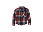 Volcom Kids Caden Plaid Long Sleeve Flannel Shirt (toddler/little Kids) (melindigo) Boy's Long Sleeve Button Up