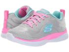 Skechers Kids Move 'n Groove 83014l (little Kid/big Kid) (gray/mint) Girl's Shoes
