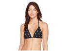 Polo Ralph Lauren Pony Icon Stripe Mix Reversible Tall Triangle Bikini Top (black/white) Women's Swimwear