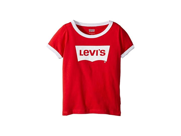 Levi's(r) Kids Oversized Batwing Ringer T-shirt (little Kids) (chinese Red) Girl's Clothing