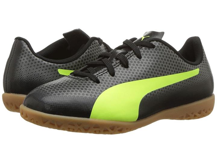 Puma Kids Spirit It Soccer (little Kid/big Kid) (puma Black/fizzy Yellow/castor Grey) Kids Shoes