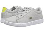Lacoste Kids Carnaby Evo (little Kid) (light Grey/fluroescent Yellow) Kids Shoes